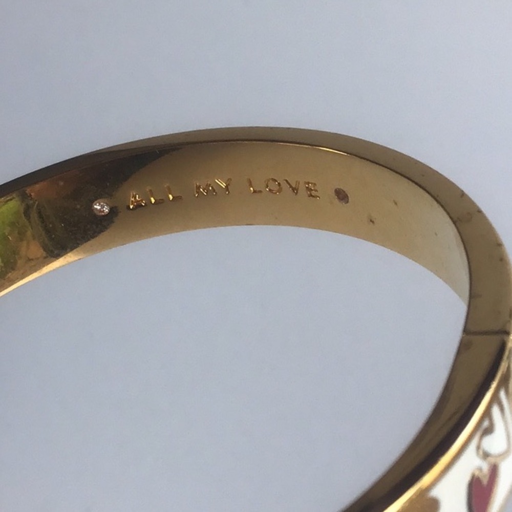 Kate Spade All My Love hearts gold plated Bangle Bracelet Rare - Picture 12 of 16